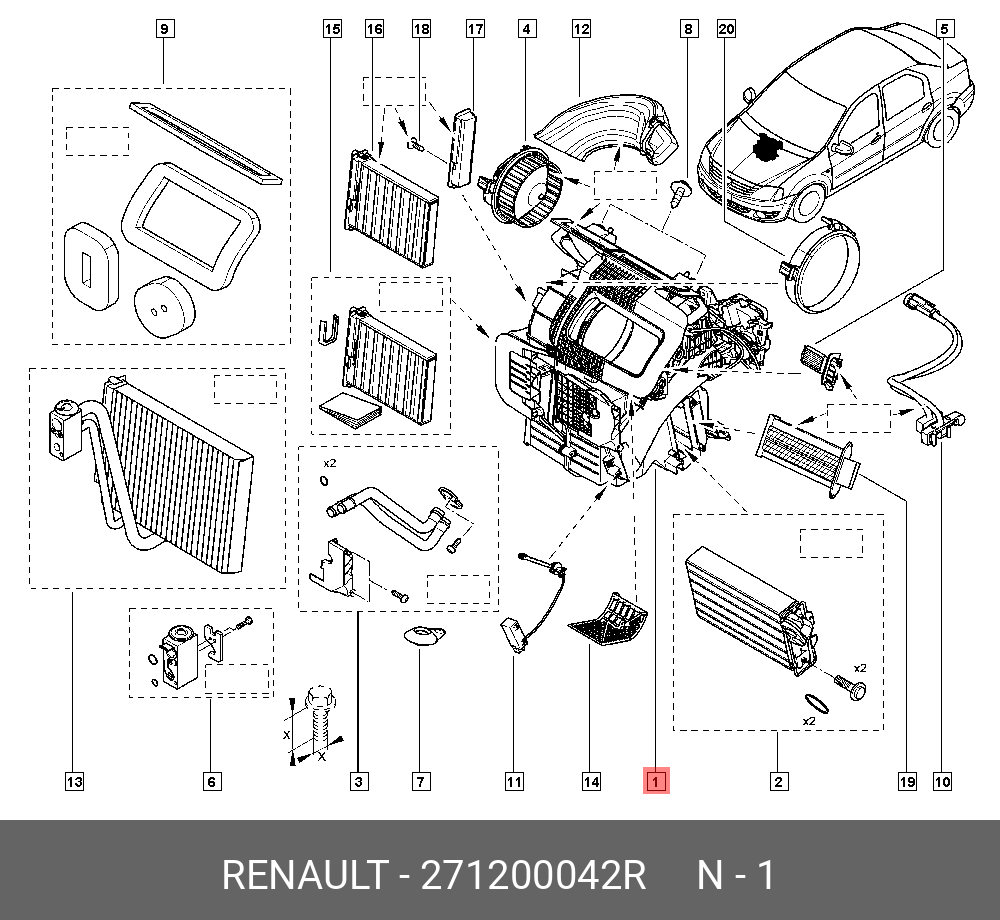 271200042R RENAULT РЕСИВЕР-ОСУШИТЕЛЬ КОНДИЦИОНЕРА