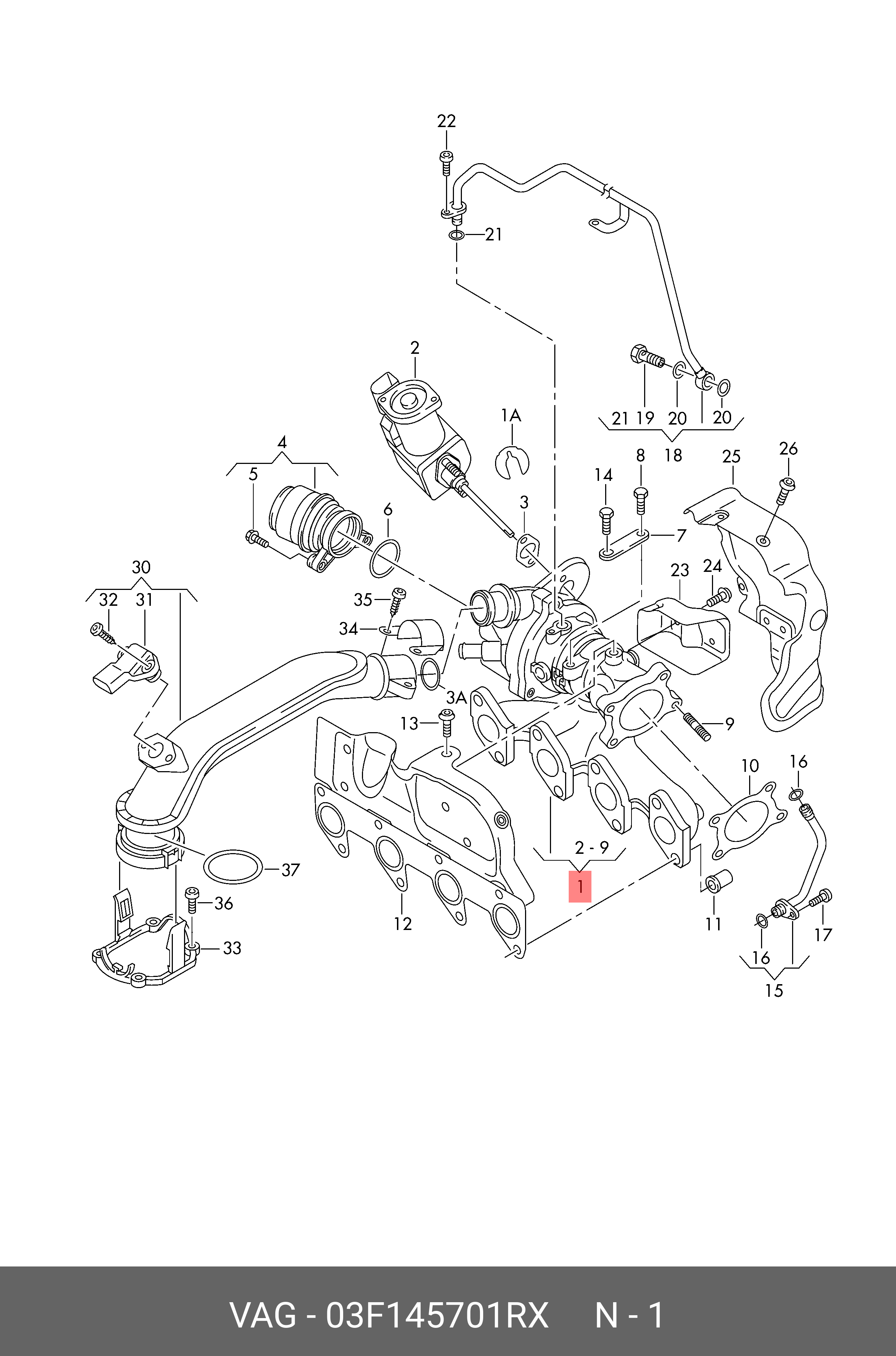 03F145701RX VAG Выпускной коллектор с