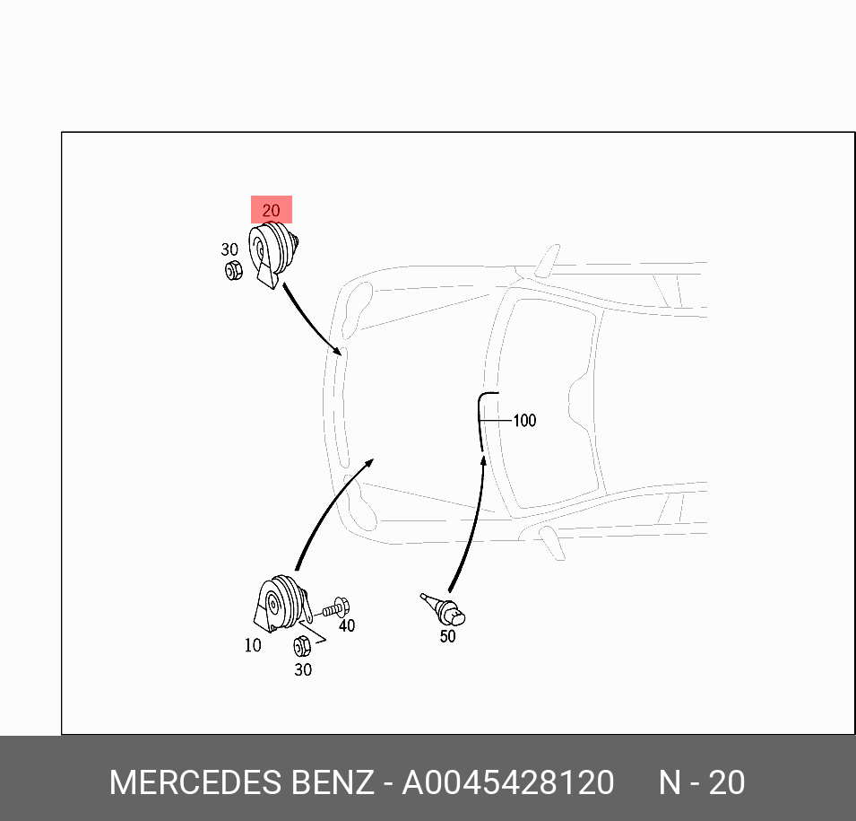 A0045428120 MERCEDES-BENZ звуковой сигнал  500 Гц