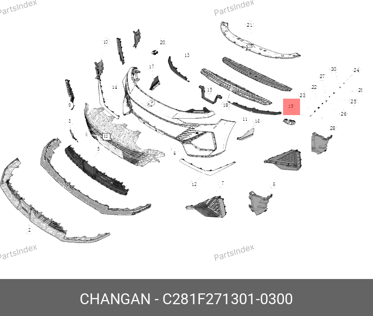 C281F2713010300 CHANGAN Направляющая бампера пер лев (=C281F271301-0300-AA)