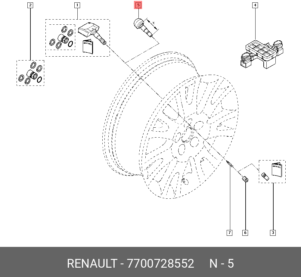 7700728552 RENAULT ЗОЛОТНИК КОЛЕСА (TYRE VALVE)