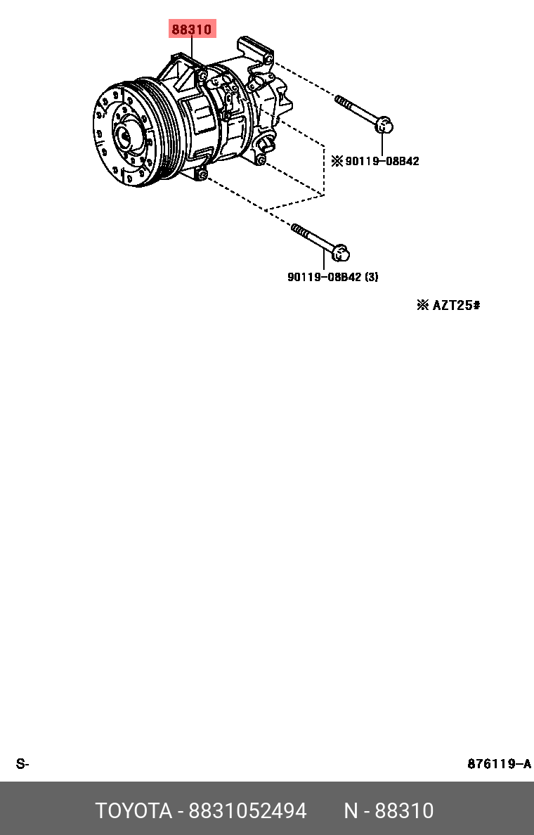 8831052494 TOYOTA КОМПРЕССОР КОНДИЦИОНЕРА