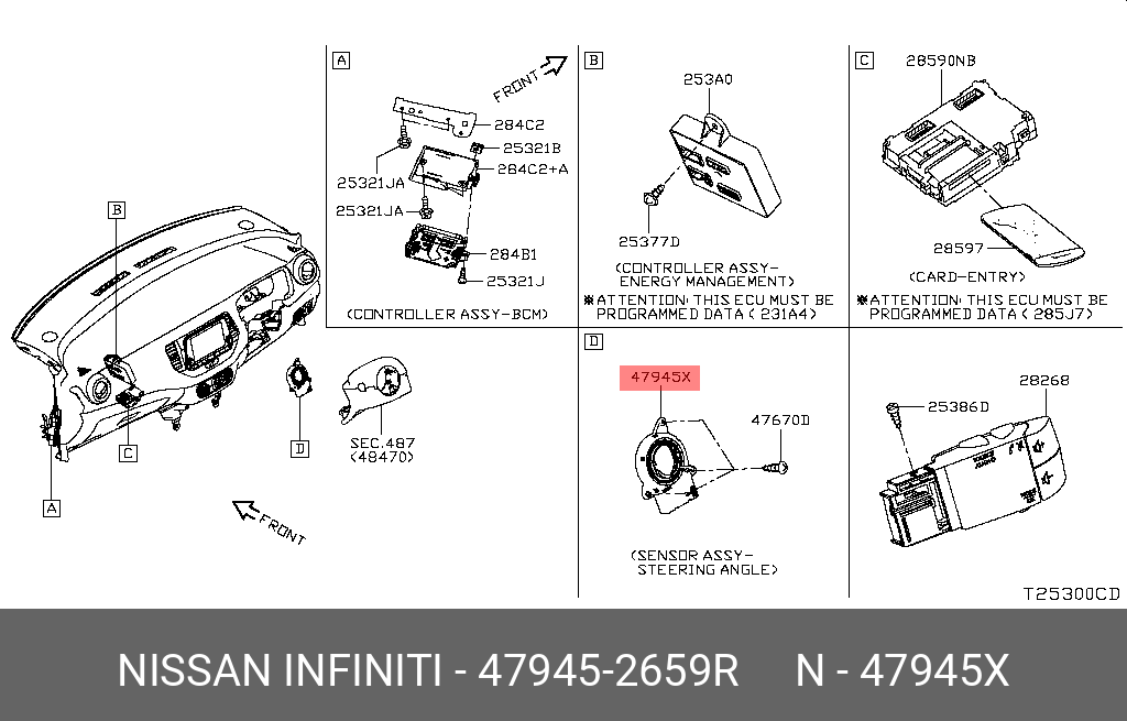 479452659R NISSAN Датчик угла поворота рулевого колеса