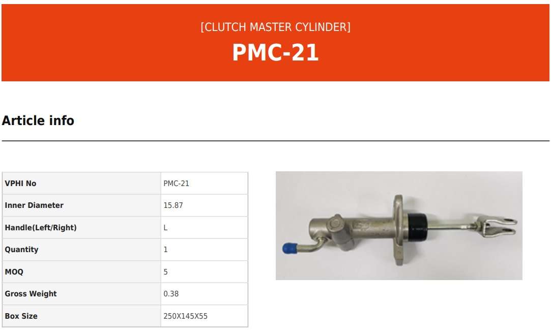 PMC21 VALEO Цилиндр сцепления главный