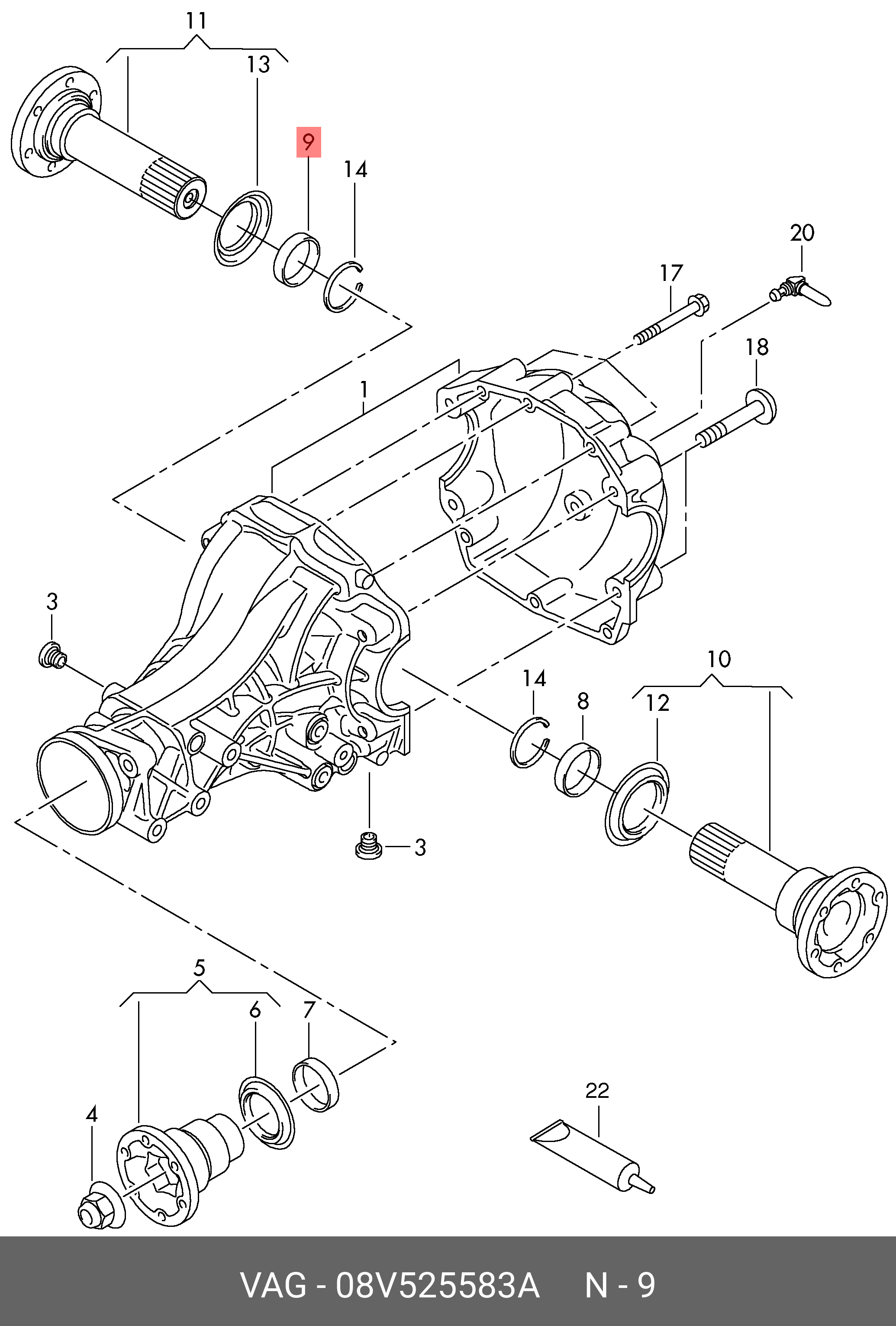08V525583A VAG Уплотнительное кольцо вала