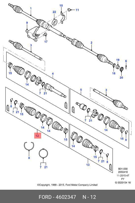 4602347 FORD SATZ,Комплект пылника, приводной вал,Bellow Set, drive shaft