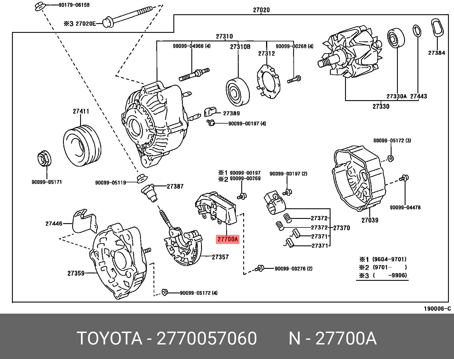 2770057060 TOYOTA Регулятор генератора