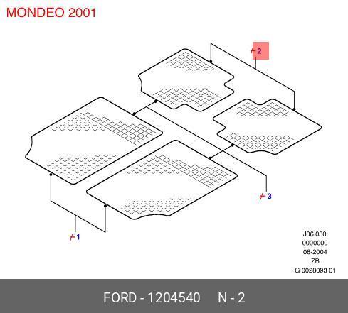 1204540 FORD Ковры велюровые задние черные mn -07