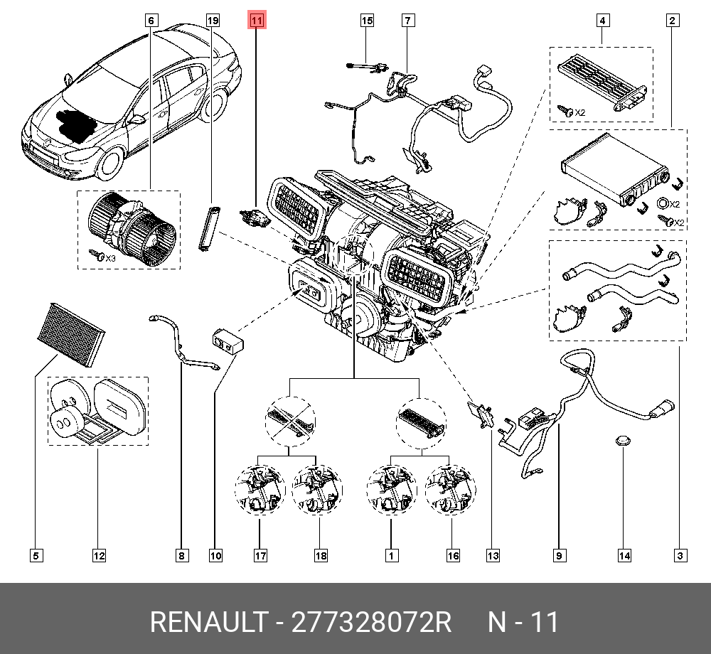 277328072R RENAULT ACTUATOR ASSY INTA