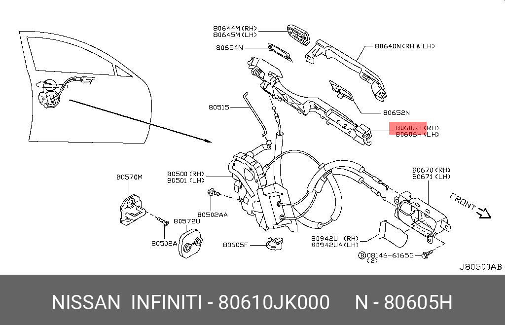 80610JK000 NISSAN КРОНШТЕЙН ПЛАСТИКОВЫЙ