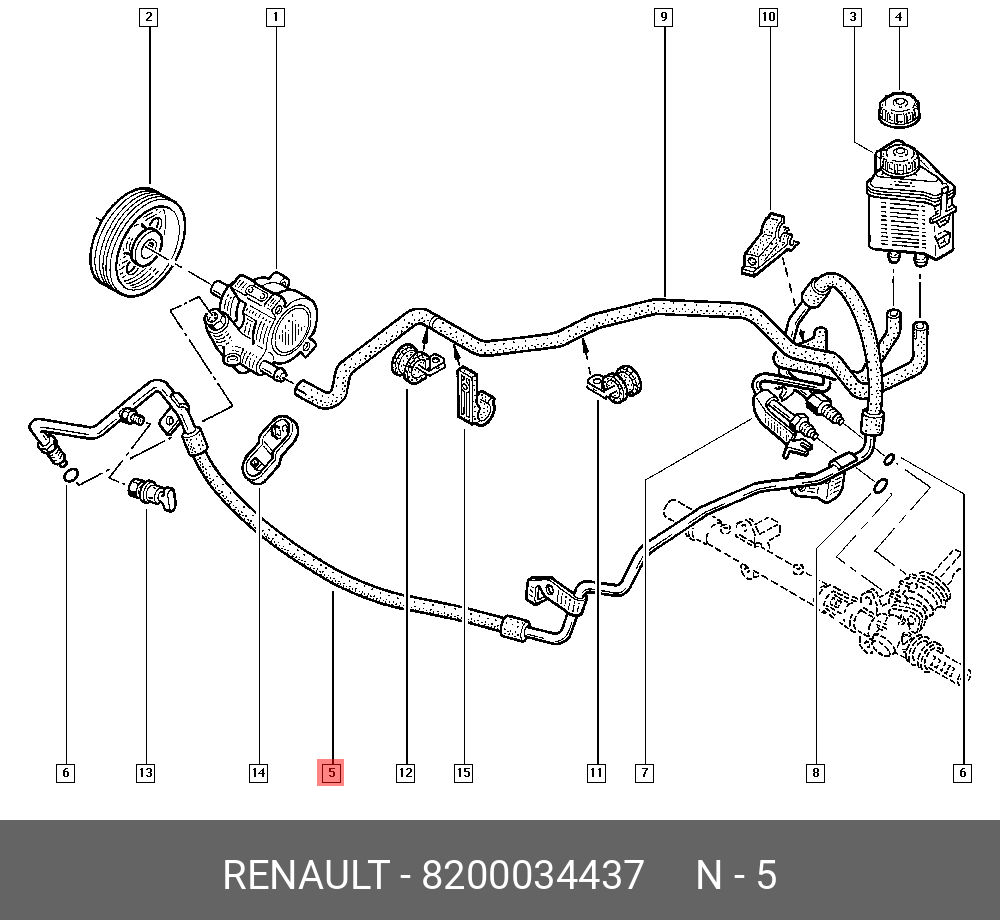 8200034437 RENAULT =>8200741539 ТРУБК