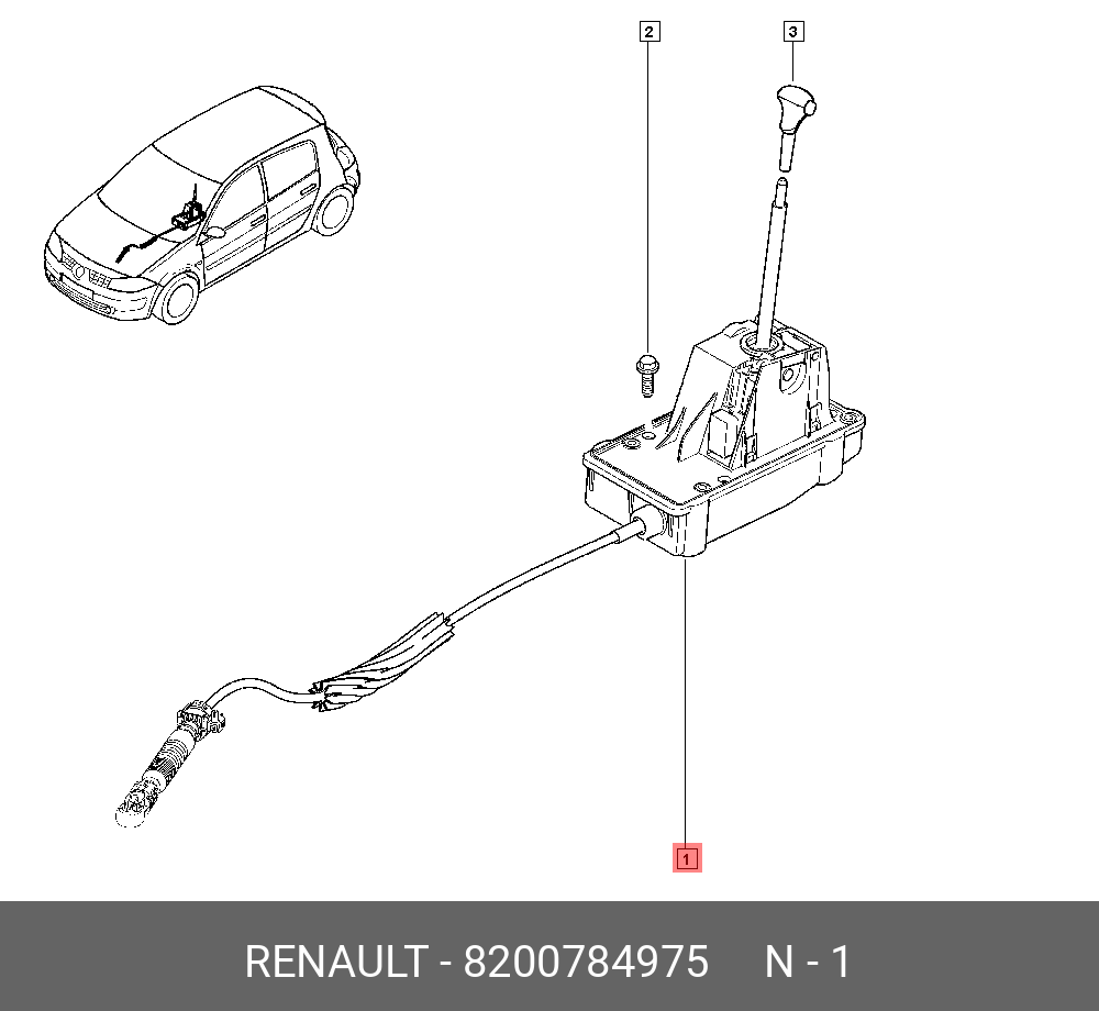 8200784975 RENAULT РЫЧАГ УПРАВЛЕНИЯ АКПП купить в интернет-магазине AvtoTO