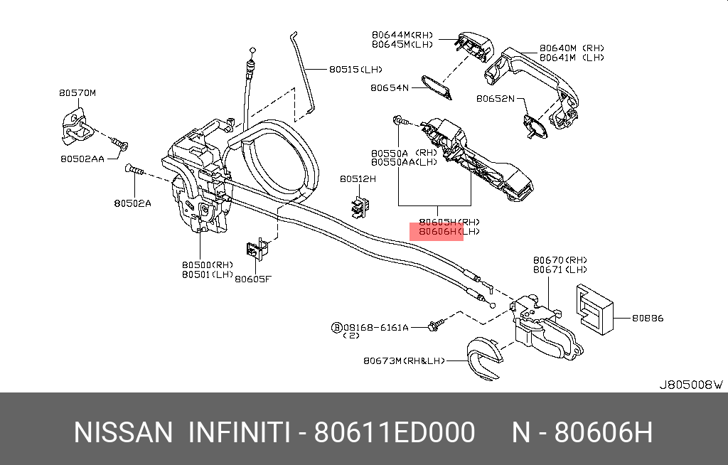 80611ED000 NISSAN КРОНШТЕЙН ПЛАСТИКОВЫЙ