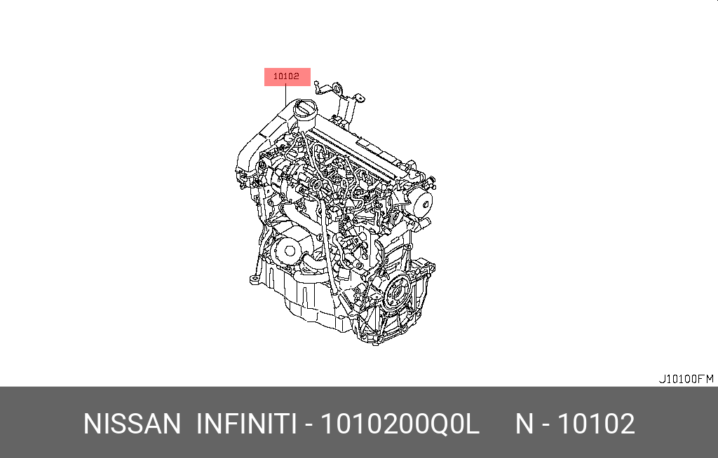 1010200Q0L NISSAN ENGINE ASSY-BARE