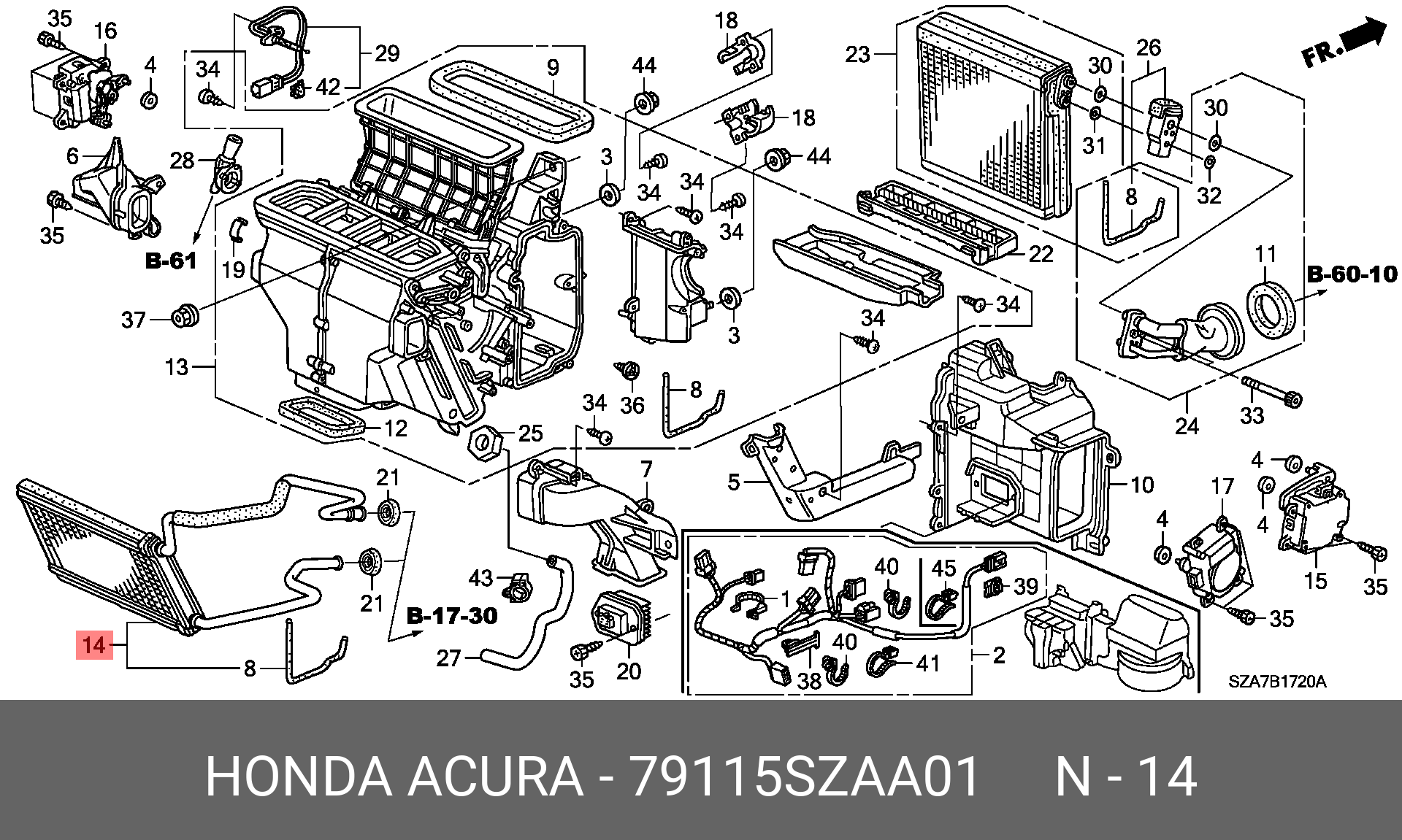 79115SZAA01 HONDA CORE SUB ASSY., HEATER