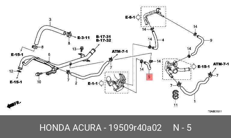 19509R40A02 HONDA ШЛАНГ