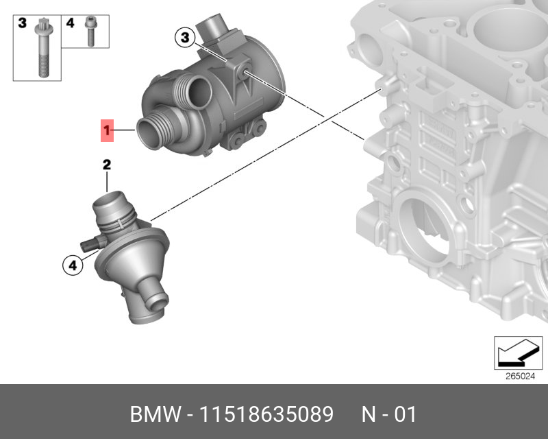 11518635089 BMW Насос ОЖ, электрический