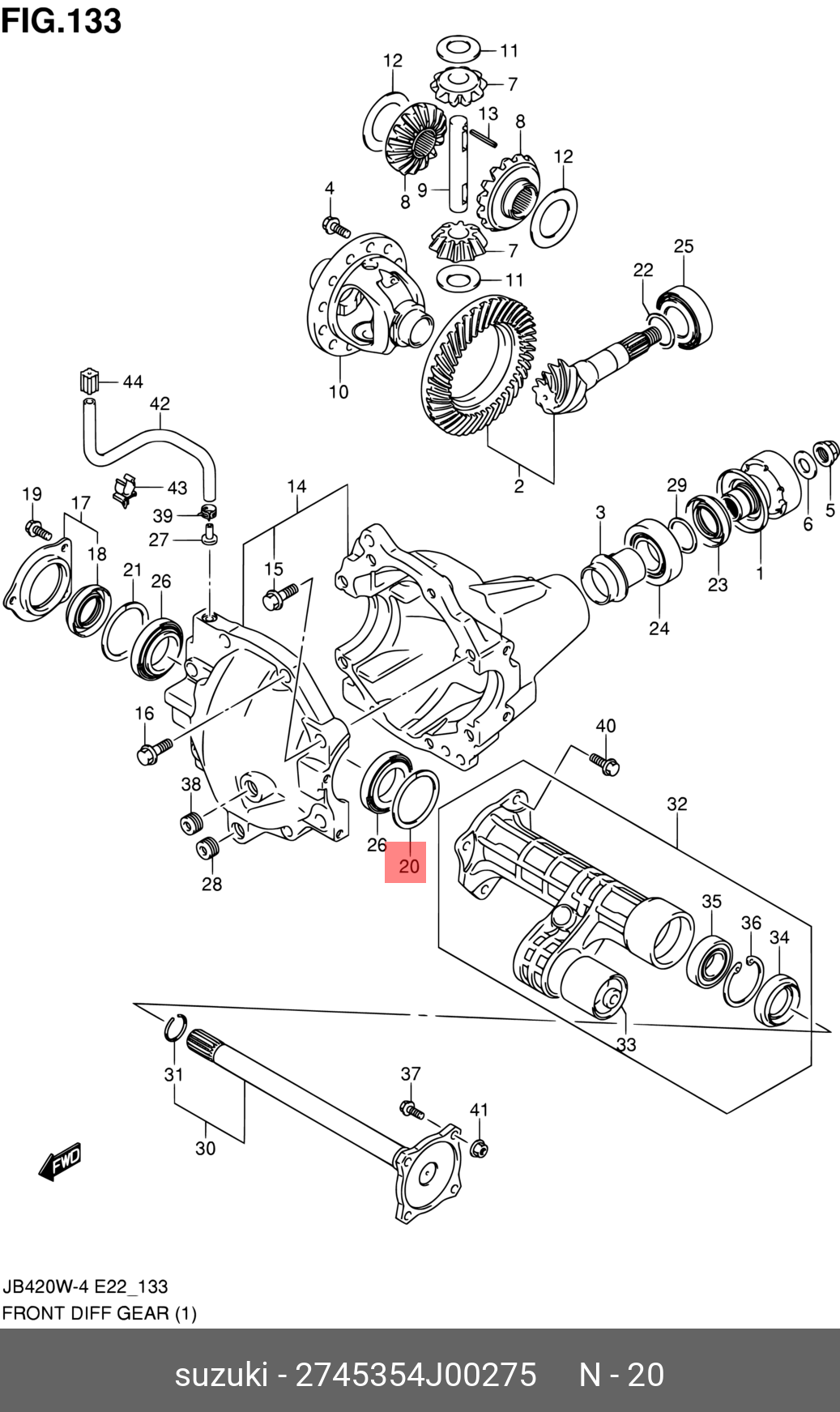 2745354J00275 SUZUKI КОЛЬЦО РЕДУКТОРА