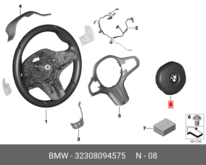 32308094575 BMW AIRBAGMODUL FAHRERSEITE
