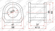 STMR374519 SAT Втулка стабилизатора Mitsubishi L200 15- / Pajero 99-20 / Pajero Sport 16-21 (Перед/ 29.00)
