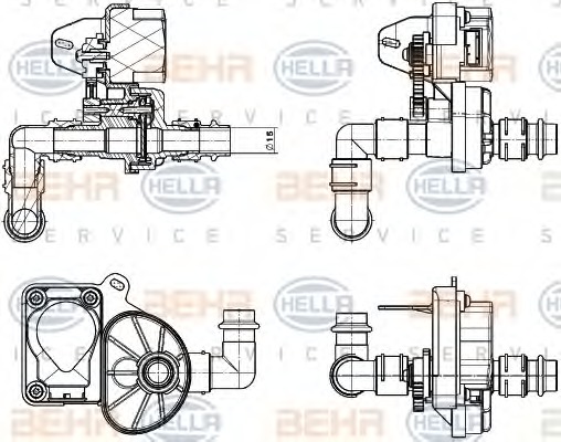 9XL351341051 BEHR-HELLA Регулирующий клапан охлаждающей жидкости