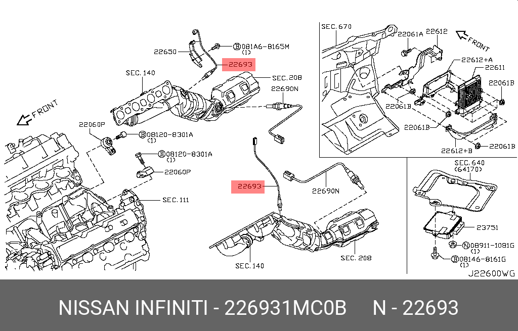 226931MC0B NISSAN КИСЛОРОДНЫЙ ДАТЧИК