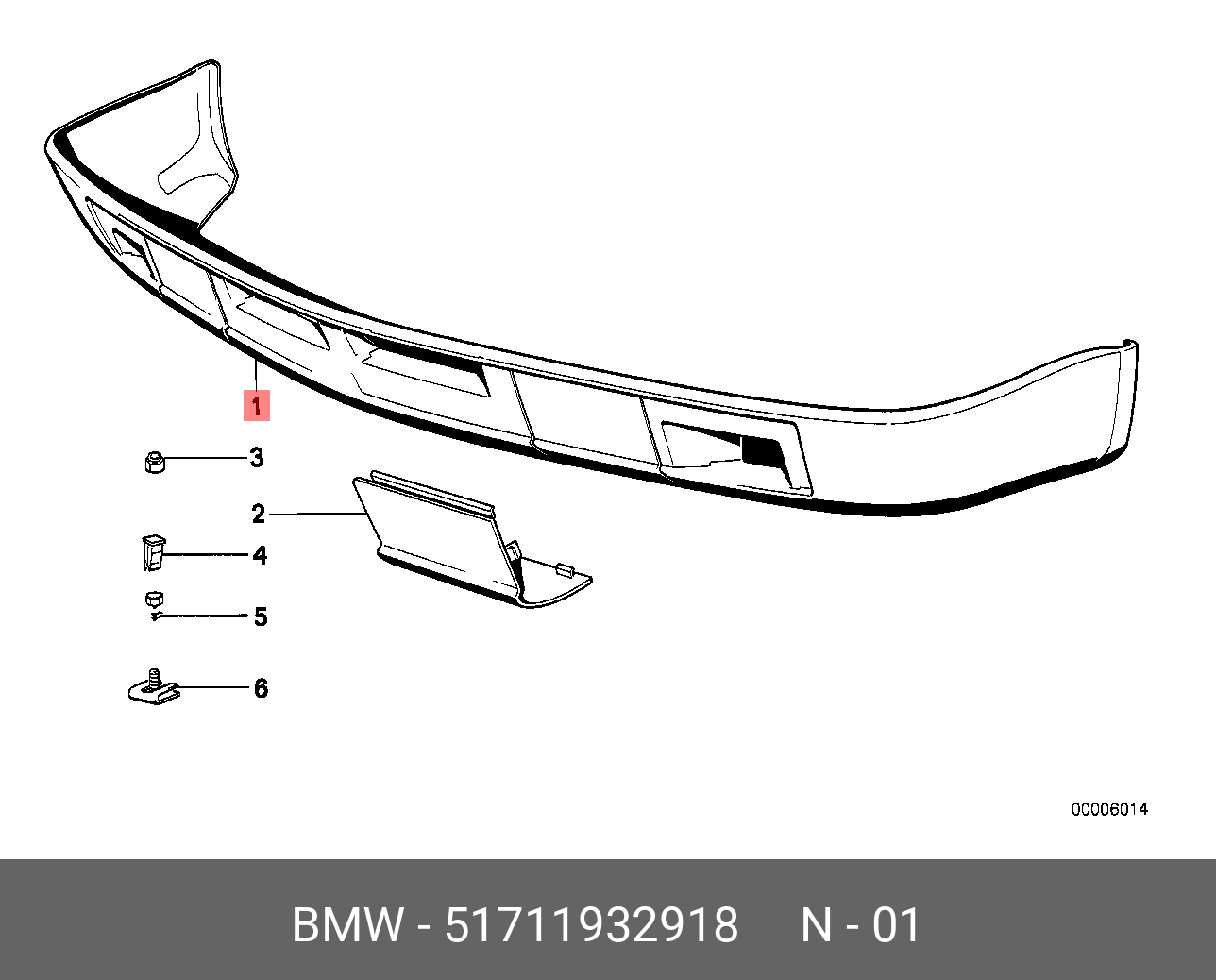 51711932918 BMW Комплект дооснащения переднего спойлера