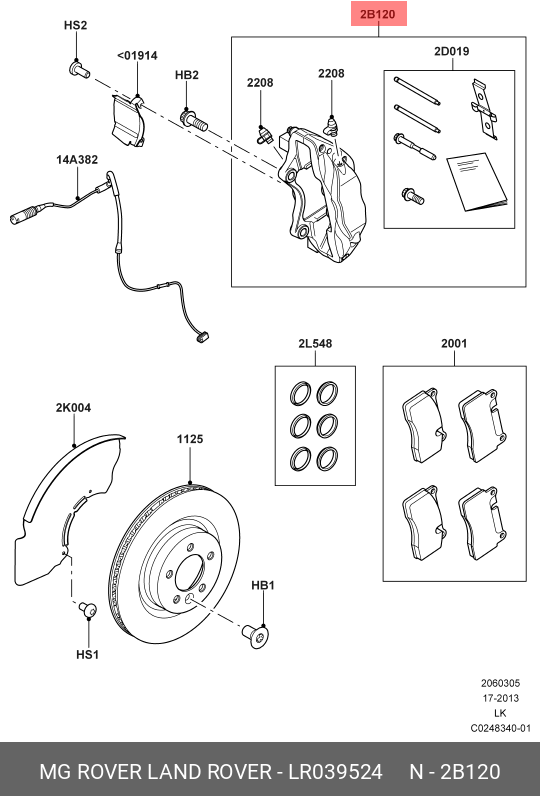 LR039524 LAND ROVER CALIPER - BRAKE,CALIPER - BRAKE,BREMSSATTEL