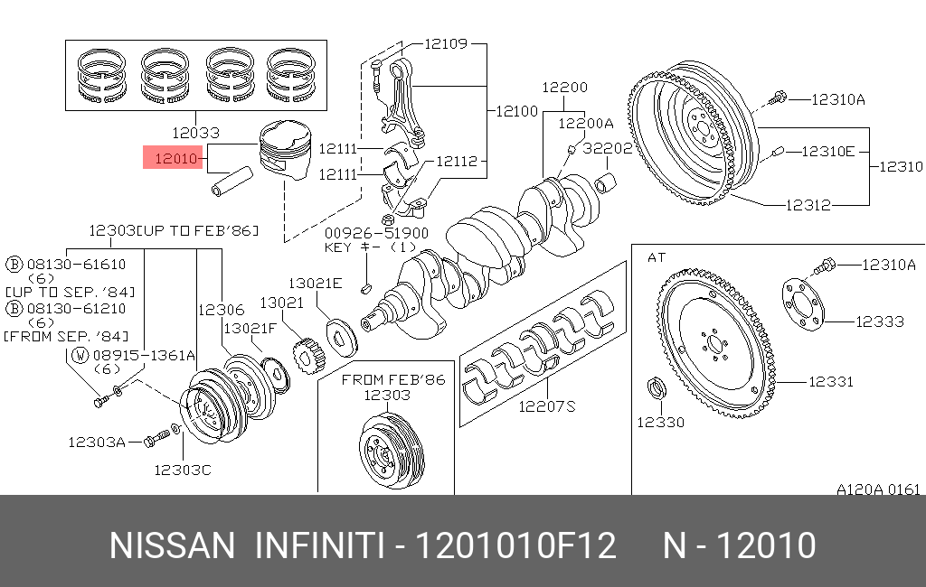 1201010F12 NISSAN ПОРШЕНЬ ДВИГАТЕЛЯ