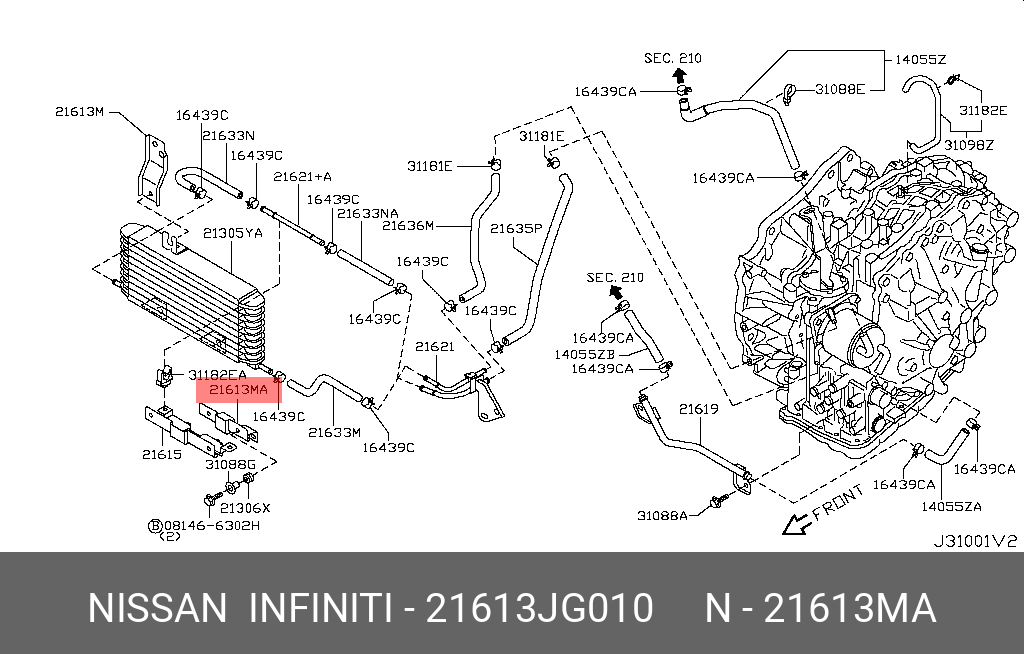 21613JG010 NISSAN КРОНШТЕЙН МАСЛЯНОГО