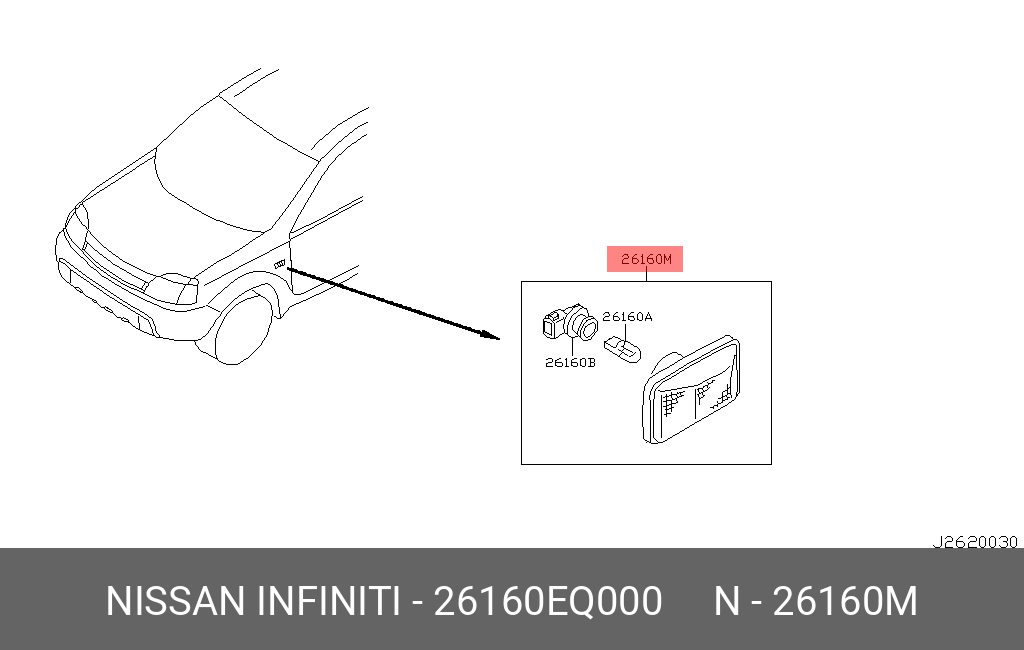 26160EQ000 NISSAN УКАЗАТЕЛЬ ПОВОРОТА
