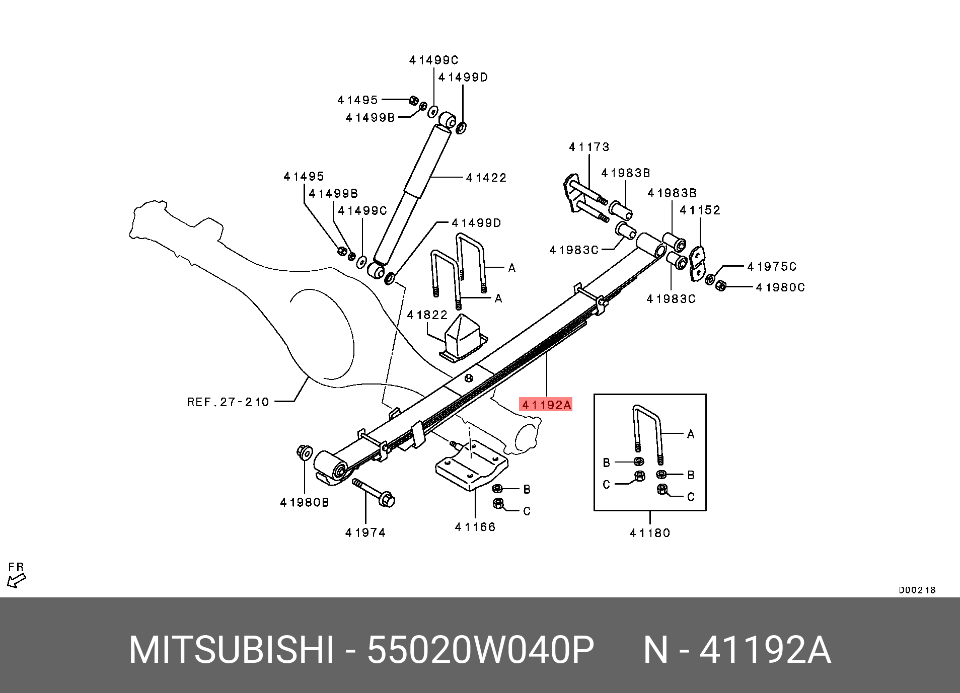 55020W040P MITSUBISHI Пружины подвески (комплект)