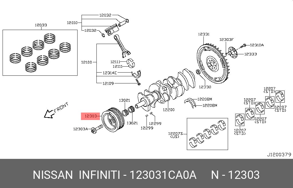 123031CA0A NISSAN ШКИВ