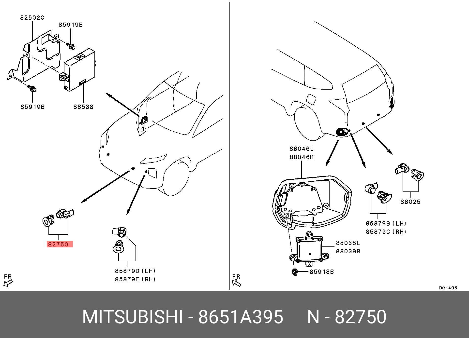8651A395 MITSUBISHI ДАТЧИК ПАРКОВКИ ПЕРЕДНИЙ