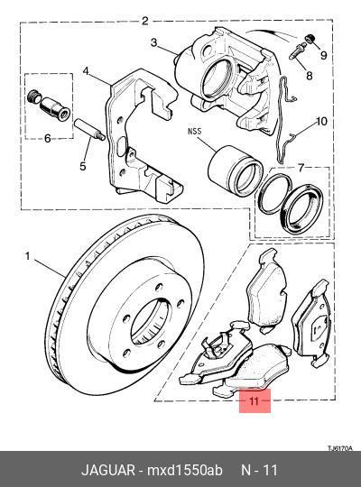 MXD1550AB JAGUAR KIT-BRAKE PAD,KIT-BRAKE PAD,BREMSBELAGSATZ
