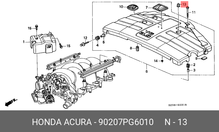90207PG6010 HONDA Гайка