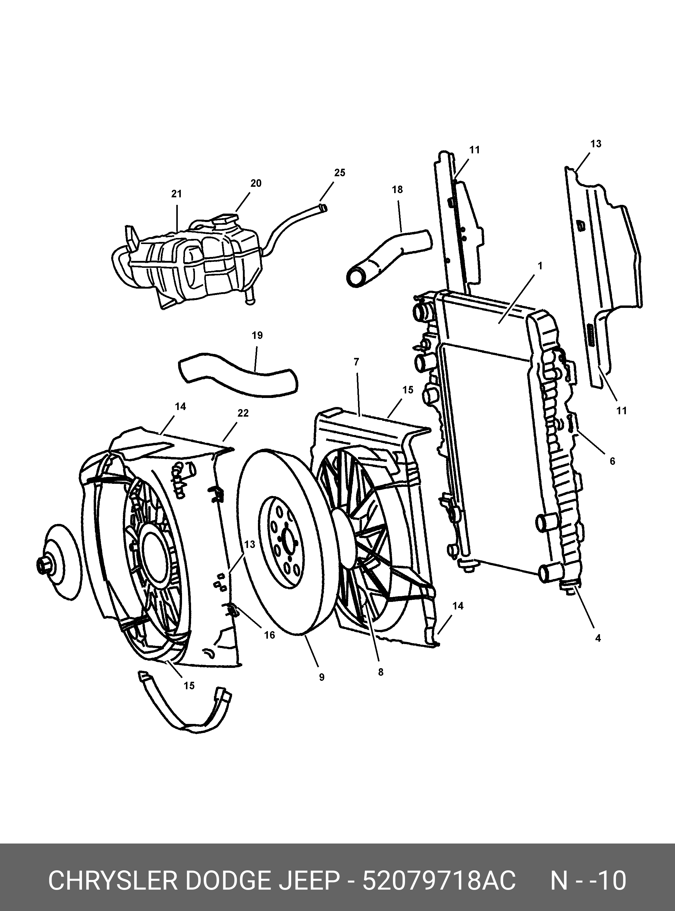 52079718AC CHRYSLER Вискомуфта системы охлаждения ДВС