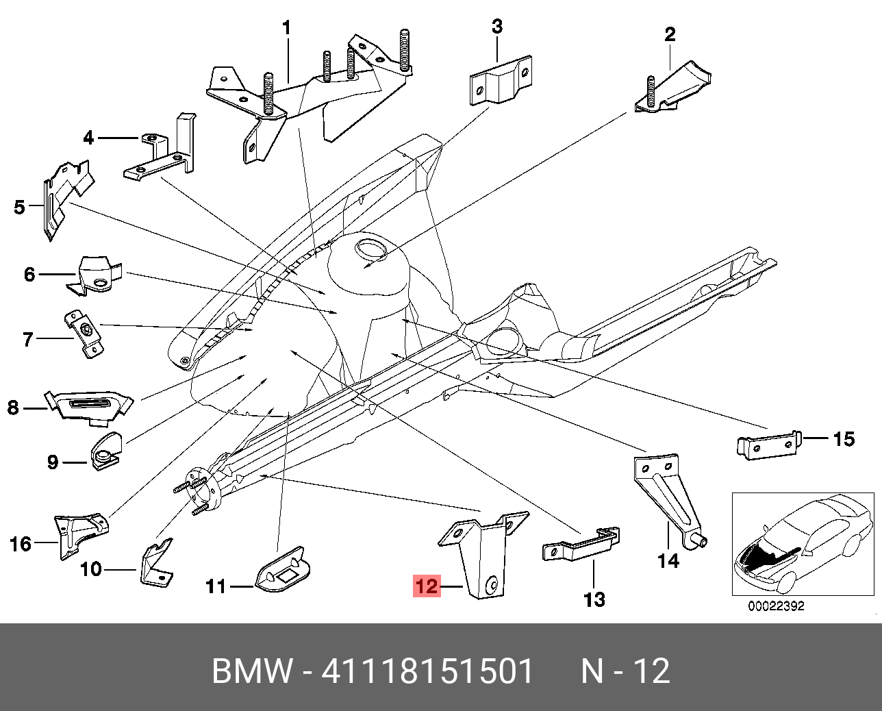41118151501 BMW HALTER DRUCKLEITUNG KLIMAANLAGE