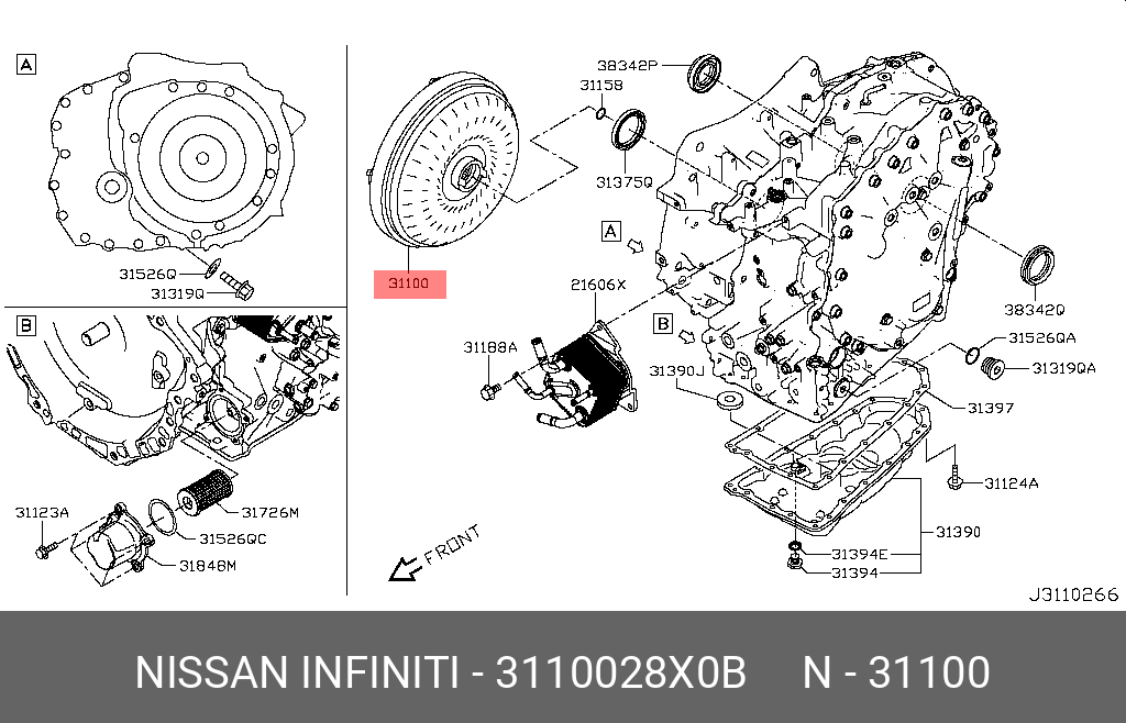 3110028X0B NISSAN CONVERTER ASSY-TORQUE