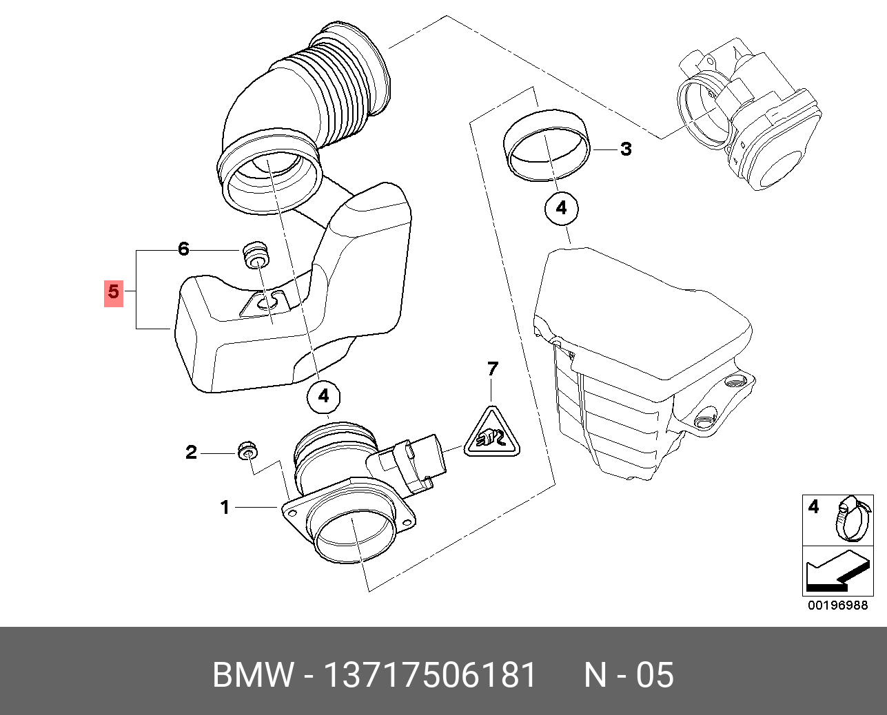 13717506181 BMW Гофрированный чехол с резонатором