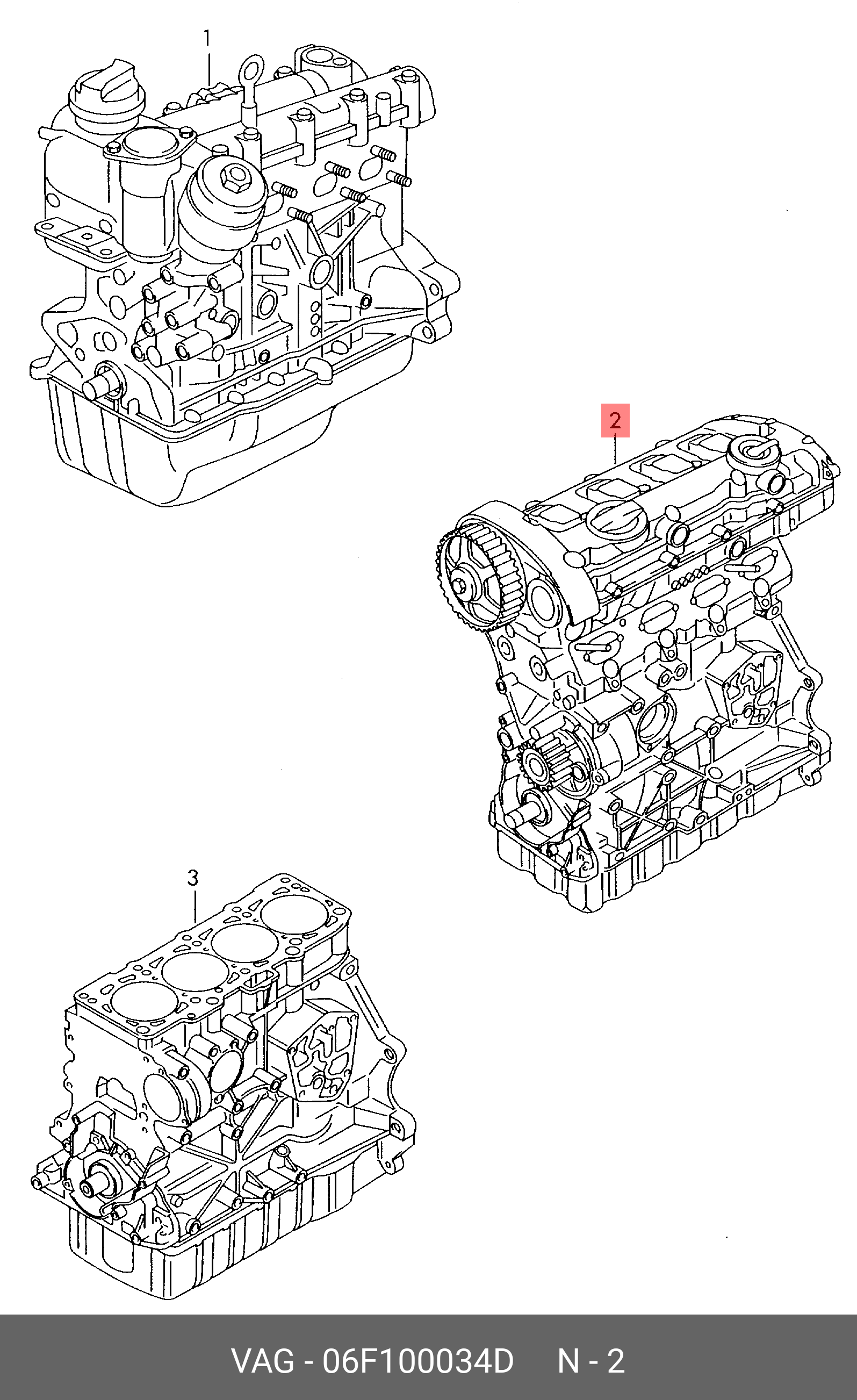 06F100034D VAG Двигатель с ГБЦ
