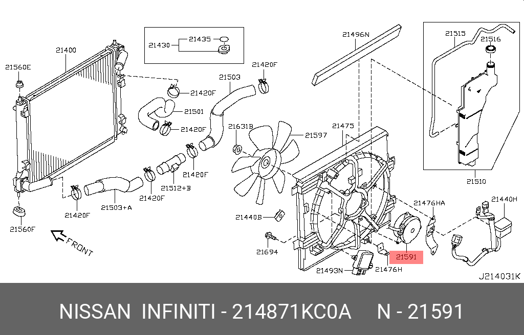 214871KC0A NISSAN МОТОР ВЕНТИЛЯТОРА