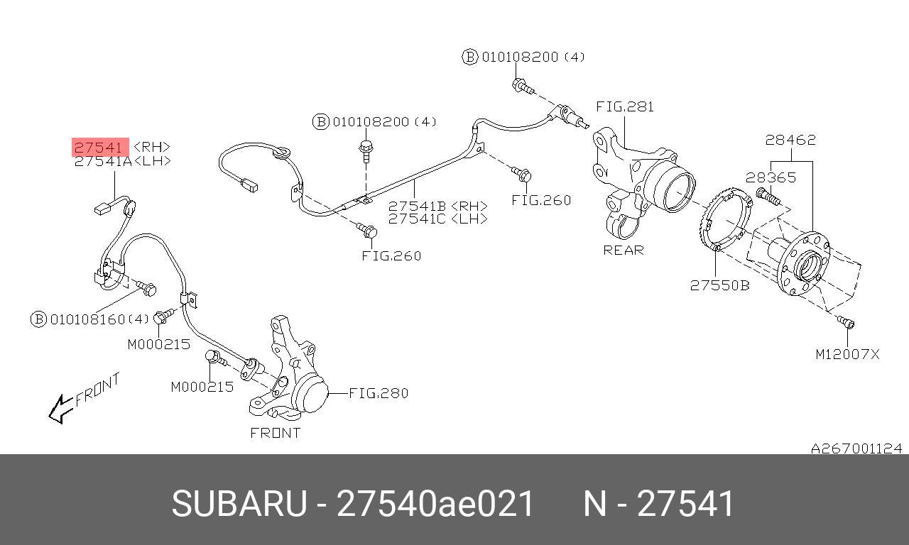 27540AE021 SUBARU ДАТЧИК АБС