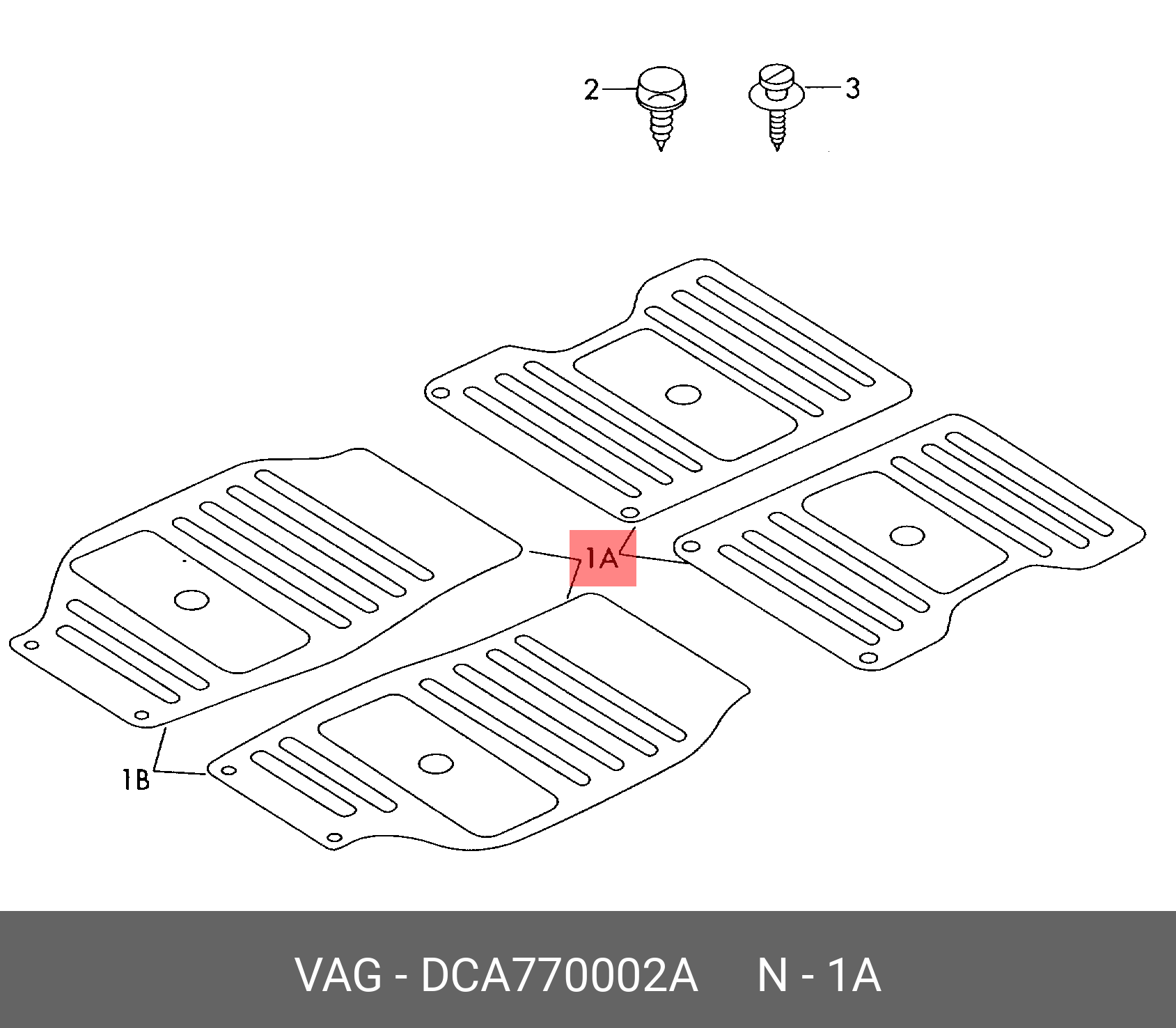 DCA770002A VAG Коврики салона (комплект)