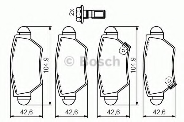 0986494014 BOSCH Комплект тормозных колодок, дисковый тормоз
