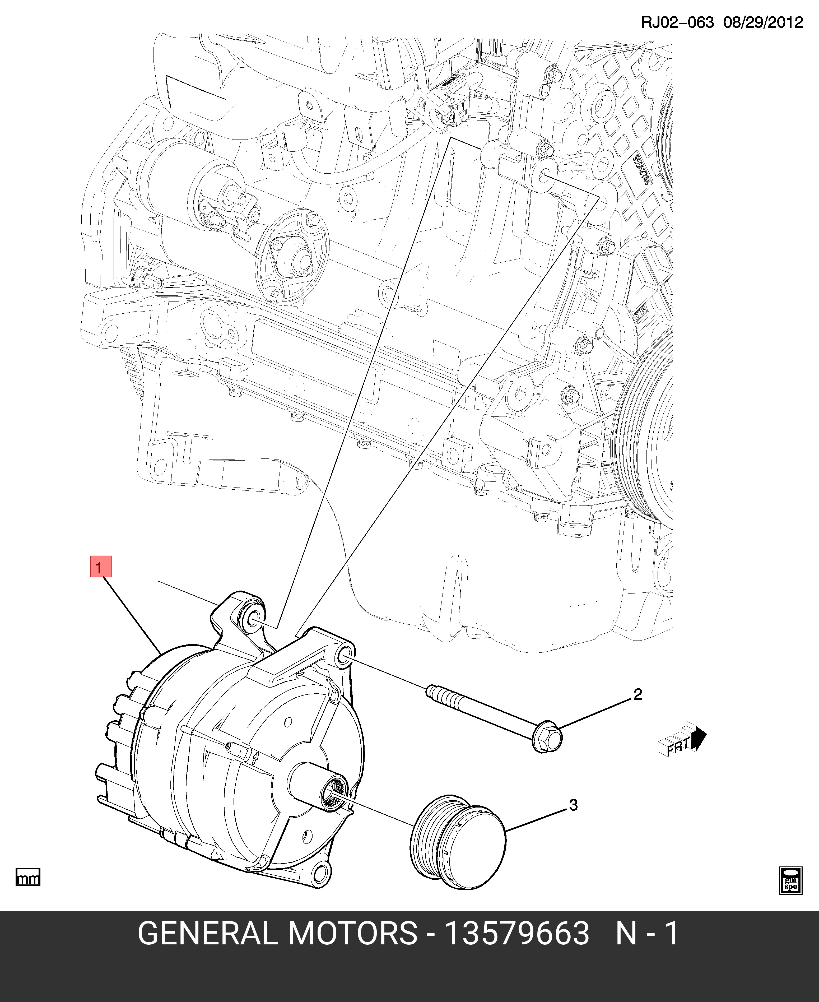 13579663 OPEL Генератор