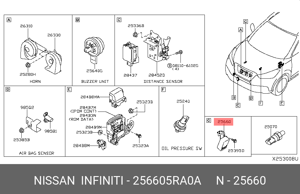 256605RA0A NISSAN AMPLIFIER ASSY-BUZZER