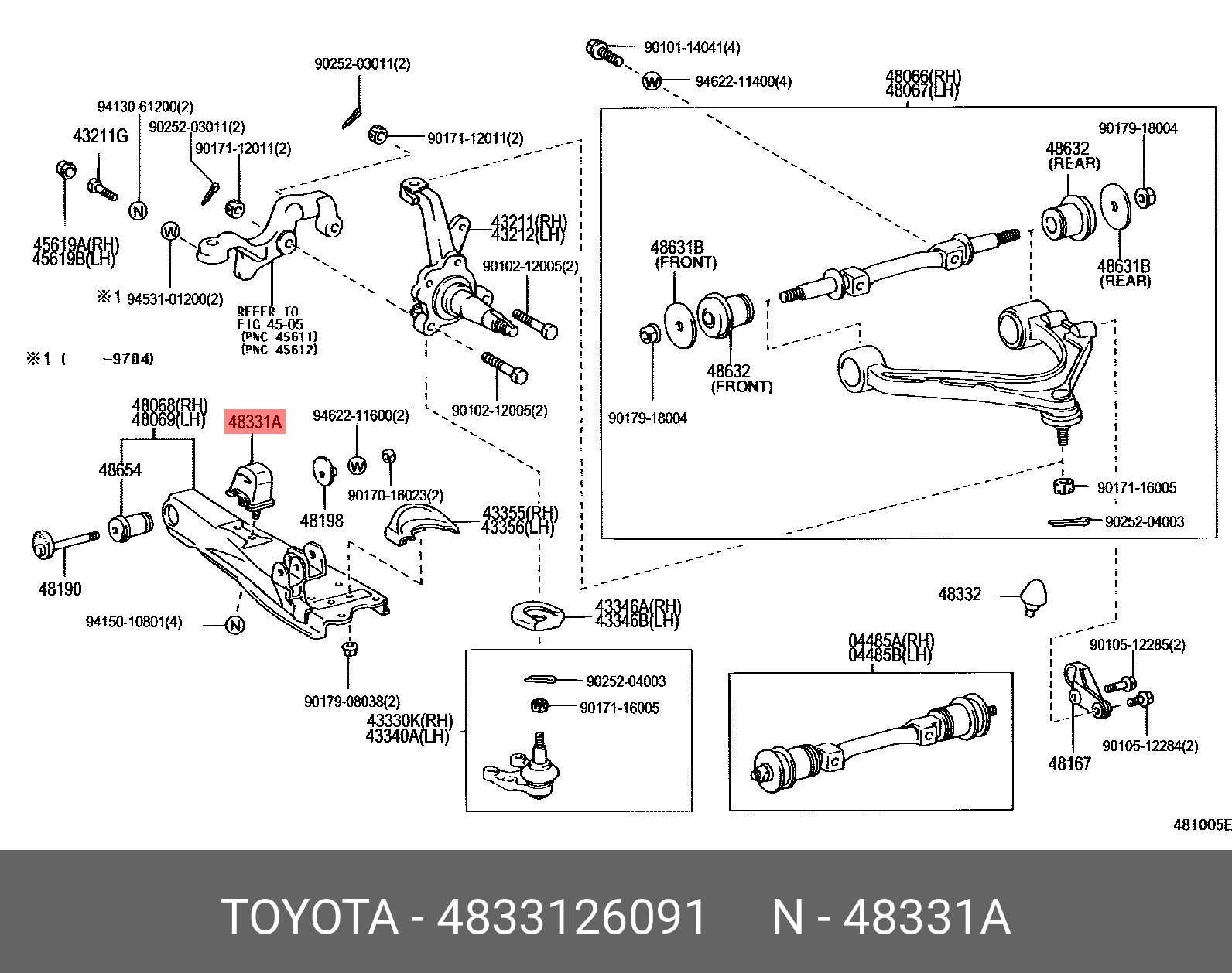 4833126091 TOYOTA ОТБОЙНИК РЕЗИНОВЫЙ