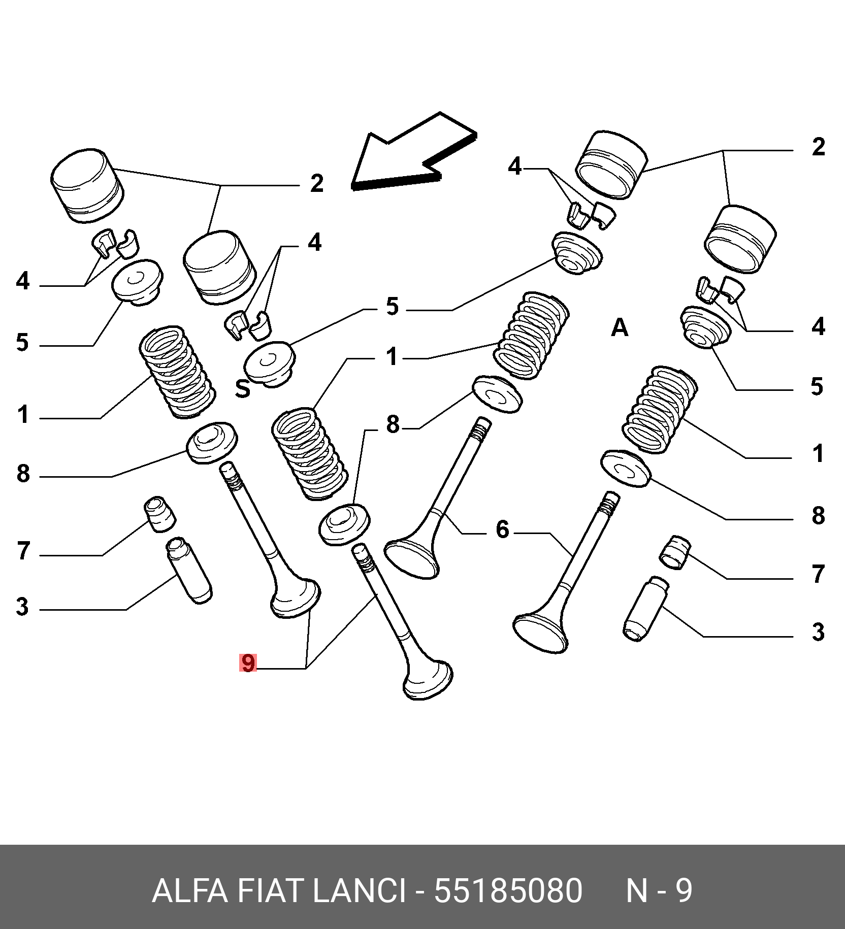 55185080 FIAT/ALFA/LANCIA Клапан выпускной