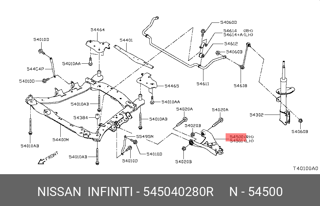 545040280R NISSAN Рычаг подвески